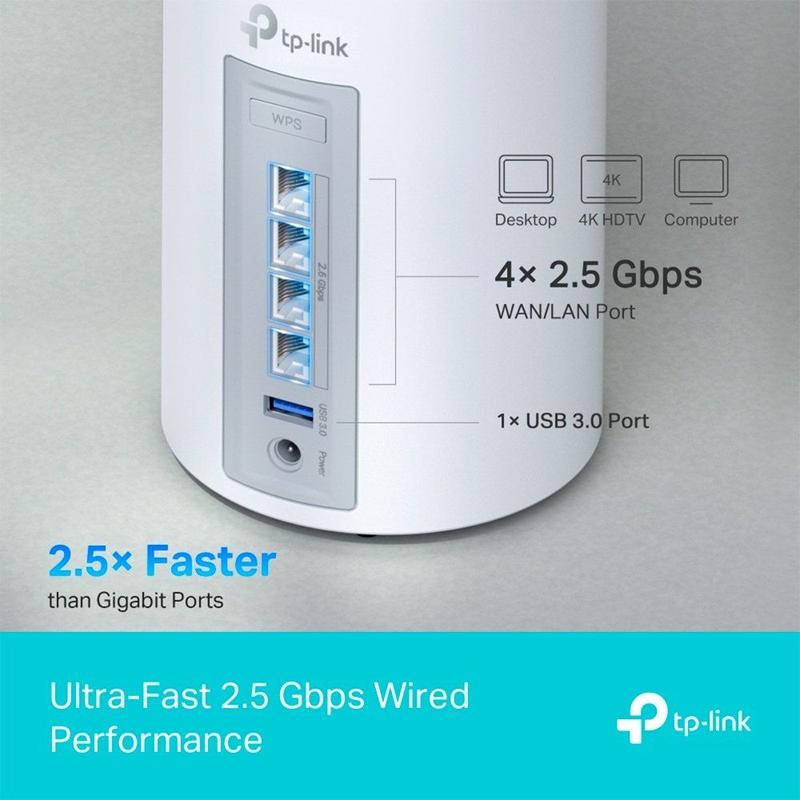 TP-Link Deco BE65 BE11000 メッシュWi-Fi 7 Roteador TP Link Deco BE65 Mesh WI-FI 7, 2.5G, Tri-Band, BE11000